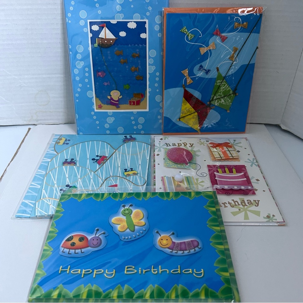 Lot of 5 Happy Birthday Cards Set PAPER MAGIC GROUP
